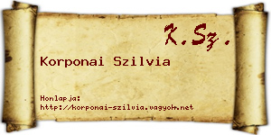 Korponai Szilvia névjegykártya