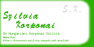 szilvia korponai business card